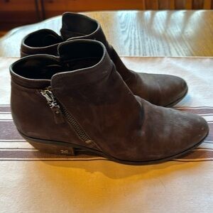 Sam Edelman low bootie with zippers.